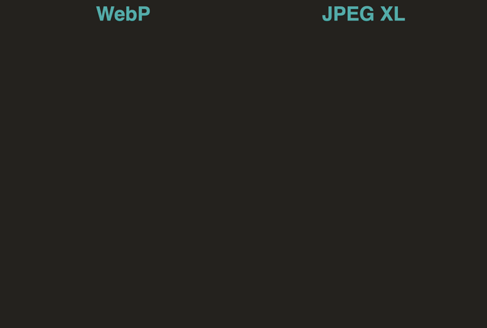 Comparison of loading a WebP image and a JPEG XL image